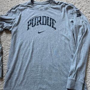 Nike Men's Gray Purdue Long Sleeve Shirt large